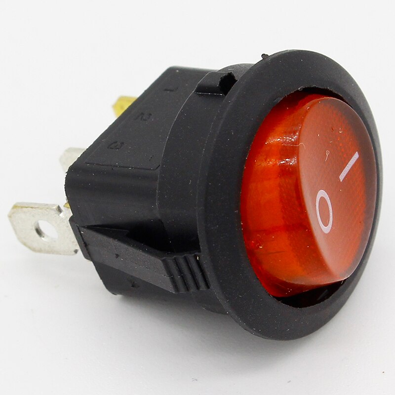 10 stk rødt lys av / på spst runde vippebryter 6a/250v 10a/125v ac