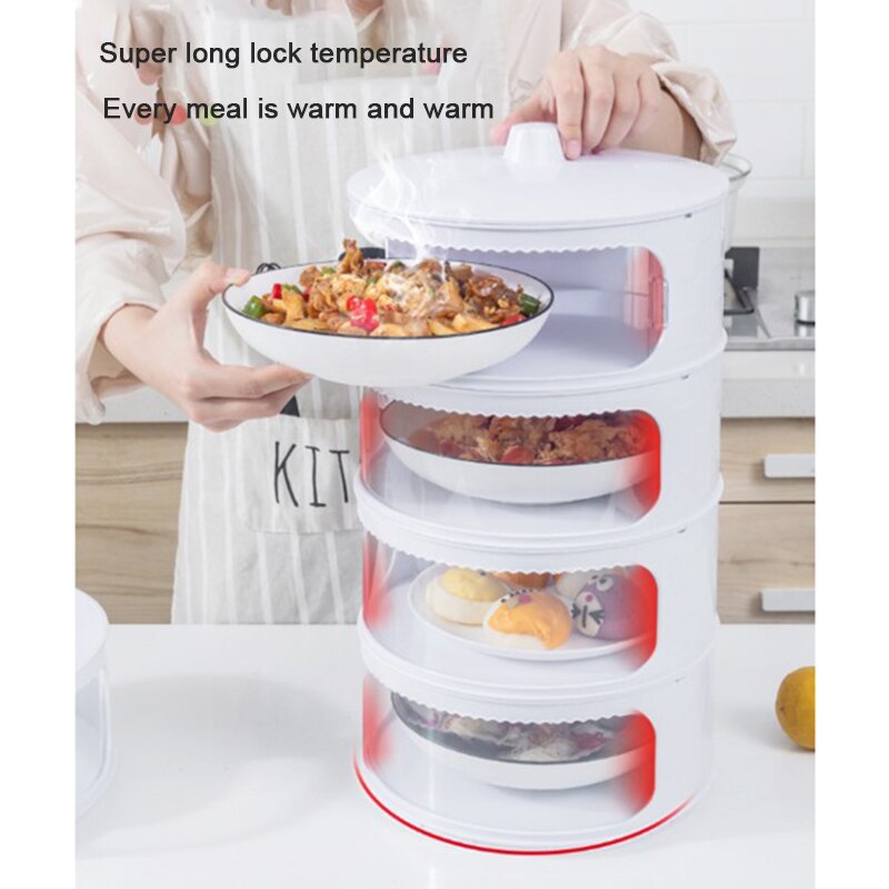 Multi-layer Huishoudelijke Eettafel Restjes Opslag Stof Proof Deksel Voedsel Deksel Stapelbaar Voedsel Isolatie Cover