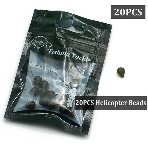 20 stk karpefisketilbehør helikopterrigg gummihylse heli chod perlefiske anti tangle sleeve karpe chod riggredskap: 20 stk-perler