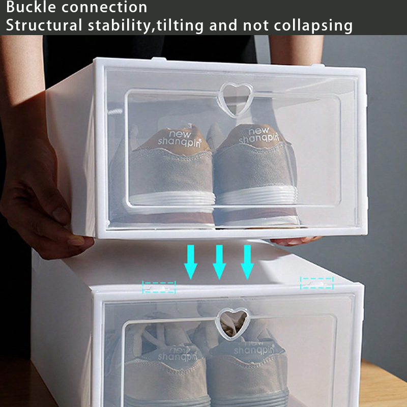 4/6/12PCS transparante schoenendoos, dikke lade plastic schoenendoos, stapelbaar, stofdicht en vochtbestendig, kleur optioneel