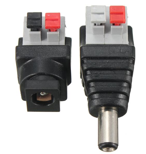 Jiguoor DC Power Man Vrouw 5.5*2.1mm Connector Adapter Plug Kabel Geperst voor LED Strips 12V
