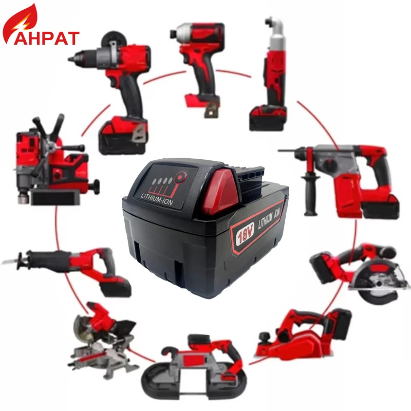 per Milwaukee 18V M18 Batteria Al Litio 6.0ah/9.8ah/12.8ah di Ricambio per Milwaukee M18 48-11-1815 48-11-1850 2604-22 Batteria