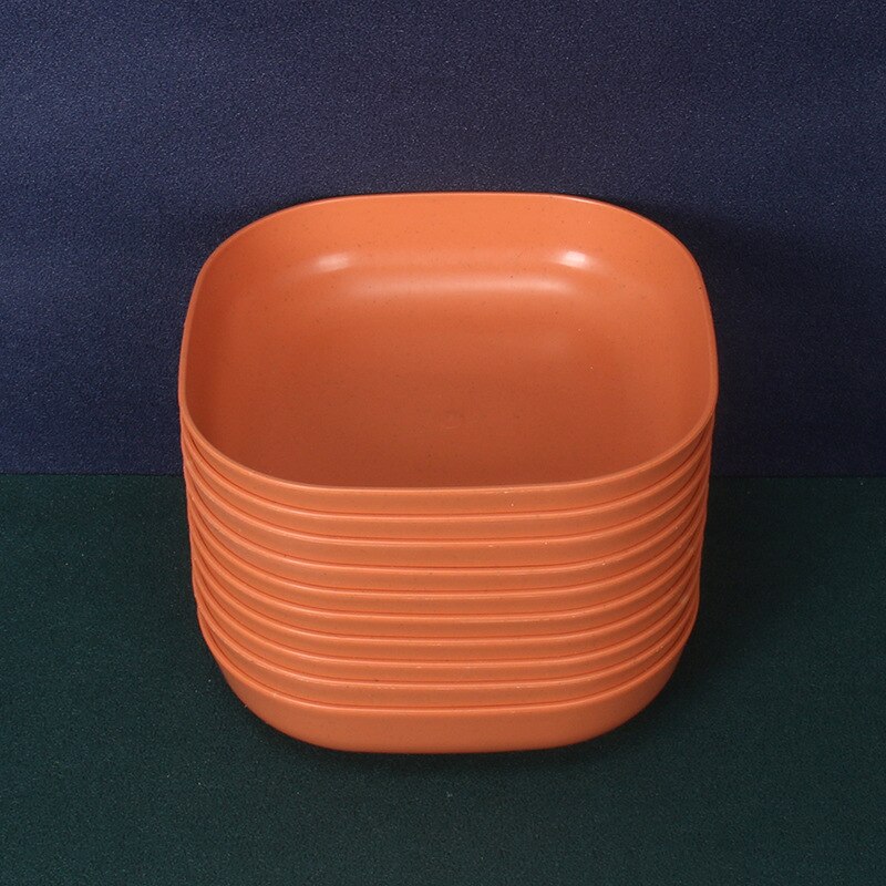 15cm głębokie kwadratowe kości plucie danie 10 sztuk słomy pszenicy antypoślizgowe ciasto danie restauracja wysokie kluski naczynia sztućce zastawa stołowa: pomarańczowy