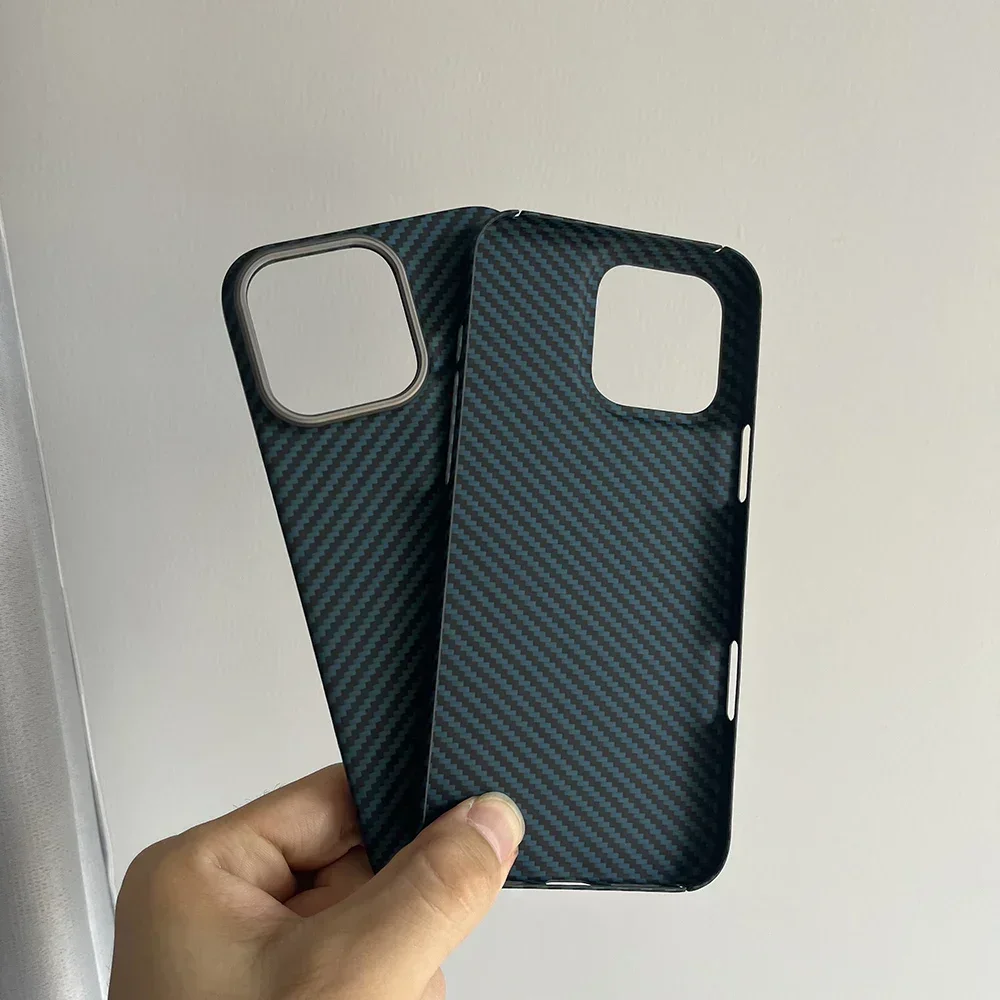 Funda de fibra de carbono para IPhone 16 pro Max, funda de teléfono ultrafina de fibra de aramida ligera para IPhone 16 Pro/16