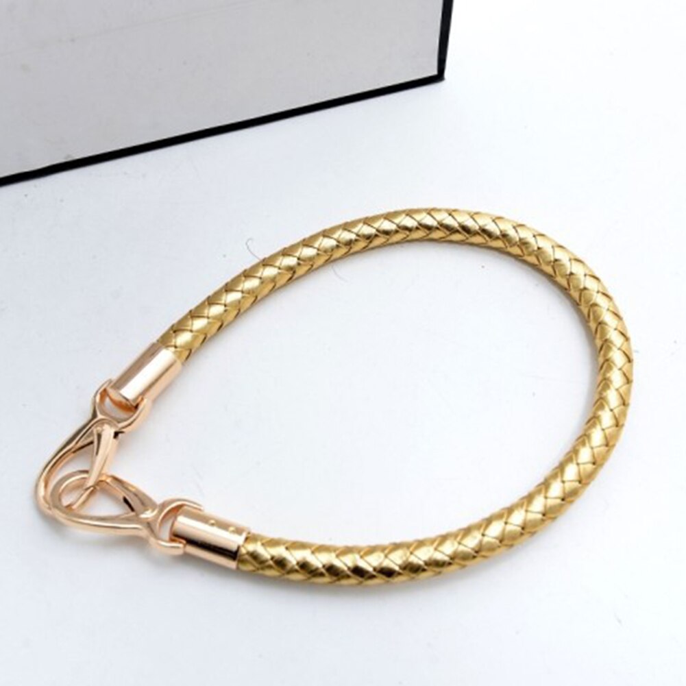 1 pc Substituição Destacável Cintas de Ombro Das Senhoras de Couro PU Bolsa de Cinto de Corda Cor Sólida Rodada Alças DIY Saco Acessórios: Ouro / Dourado