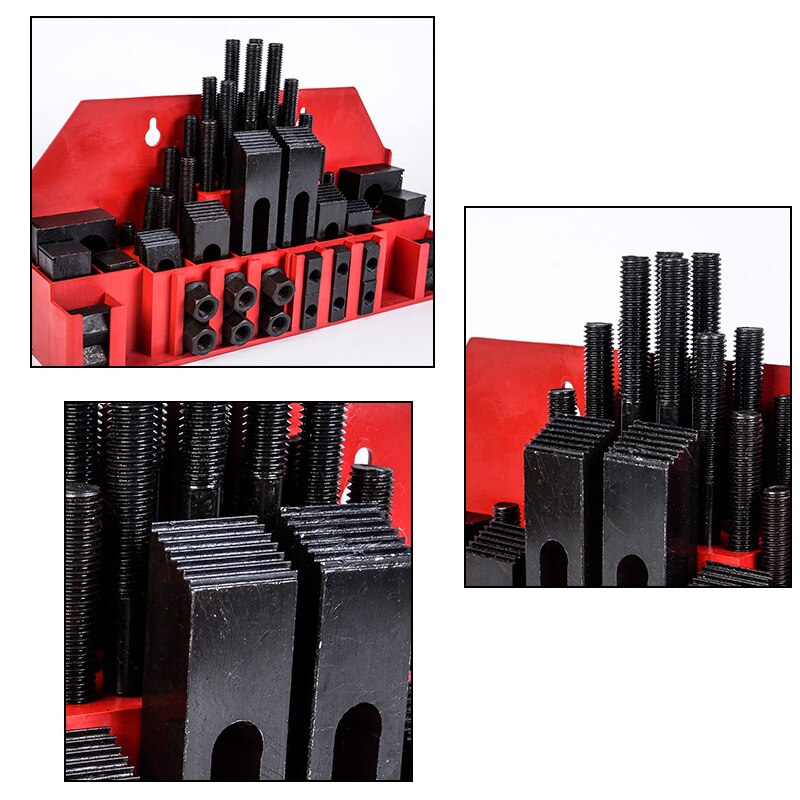 M10 Milling Machine Combination Platen Mold Parts 58PCS/Set Milling Machine Pressure Plate Universal Clamp Group Code Iron