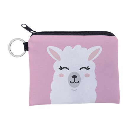 Jomtokoy alpaca udskrivning vandtæt pung kort nøglepose lille lynlås mønt pung kortholder mini firkantet tegnebog: Lqb 3013