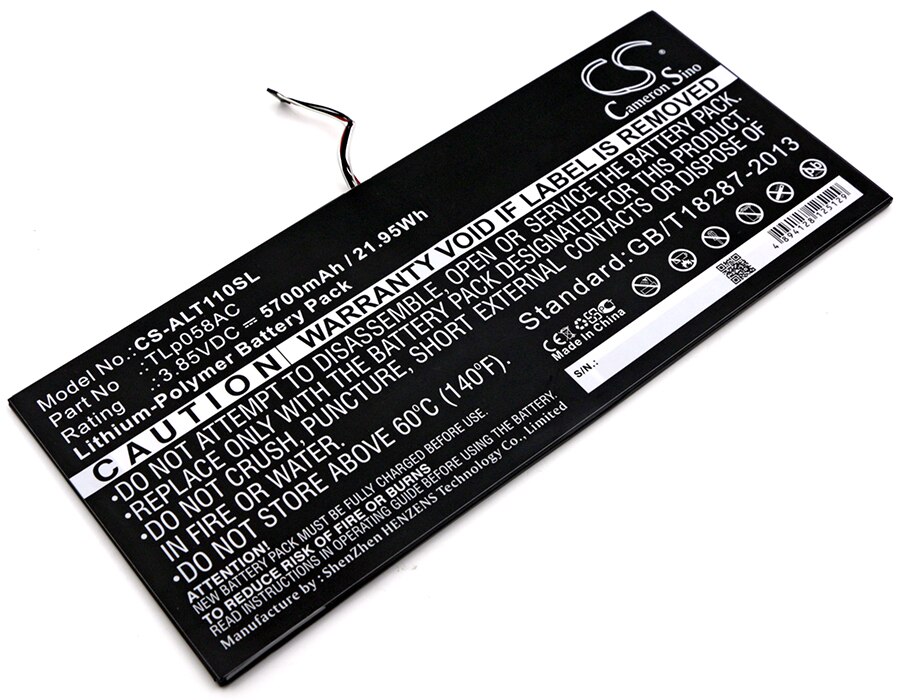 Cameron Sino 5700mAh batería de la batería TLp058AC para Alcatel One Touch Plus 10 "OT-8085