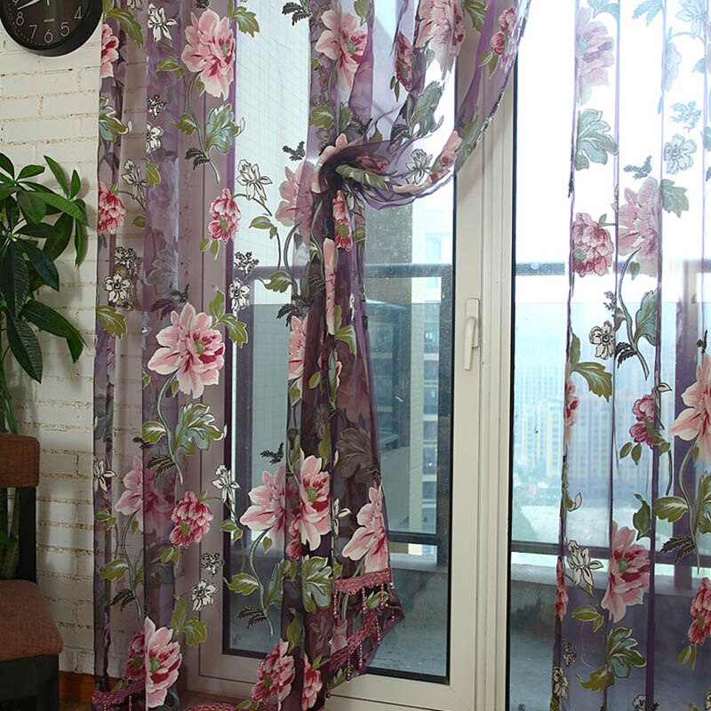 Tulle Rose pour rideaux de chambre à coucher pour rideaux de chambre et de Hall pour salon Tulle intérieur de pour la maison rideau romain doux
