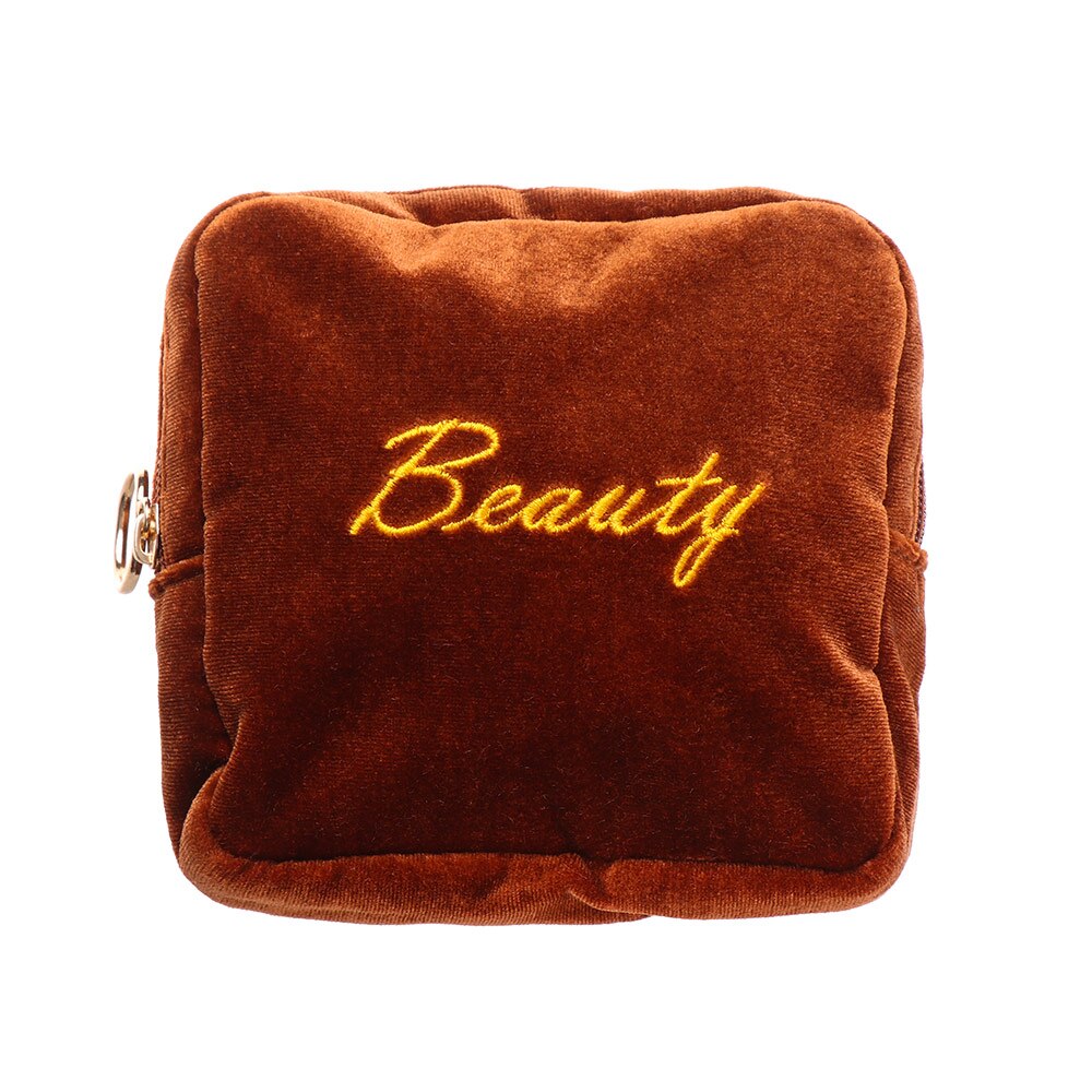 Tampon Storage Bag Sanitary Pad Pouch Women Napkin Cosmetic Bags Organizer Ladies Makeup Bag Girls Tampon Holder Organizer: B-brown