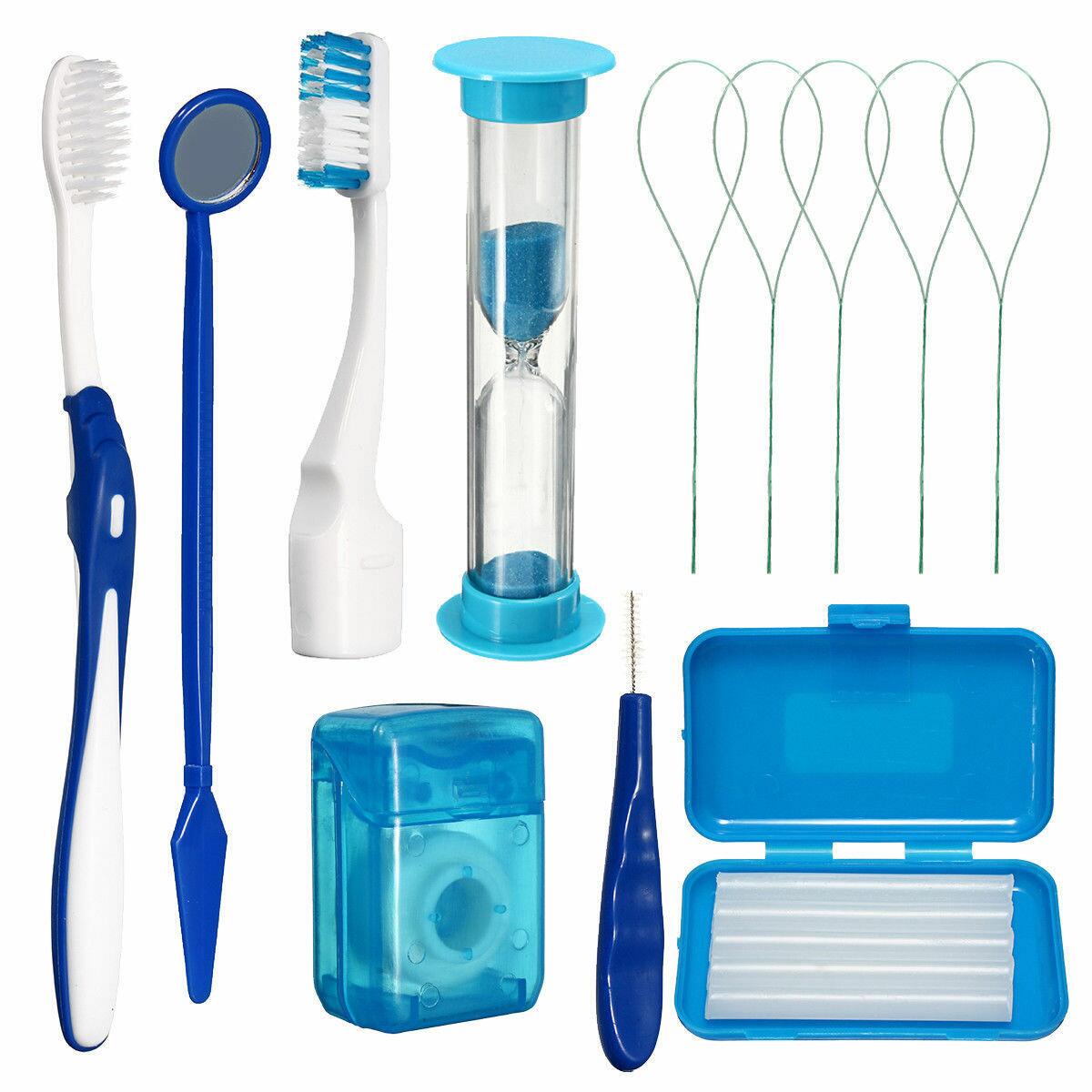 Orthdent 8 Stks/set Dental Tanden Orthodontische Care Kit Orale Borstel Floss Draad Wa: Blue