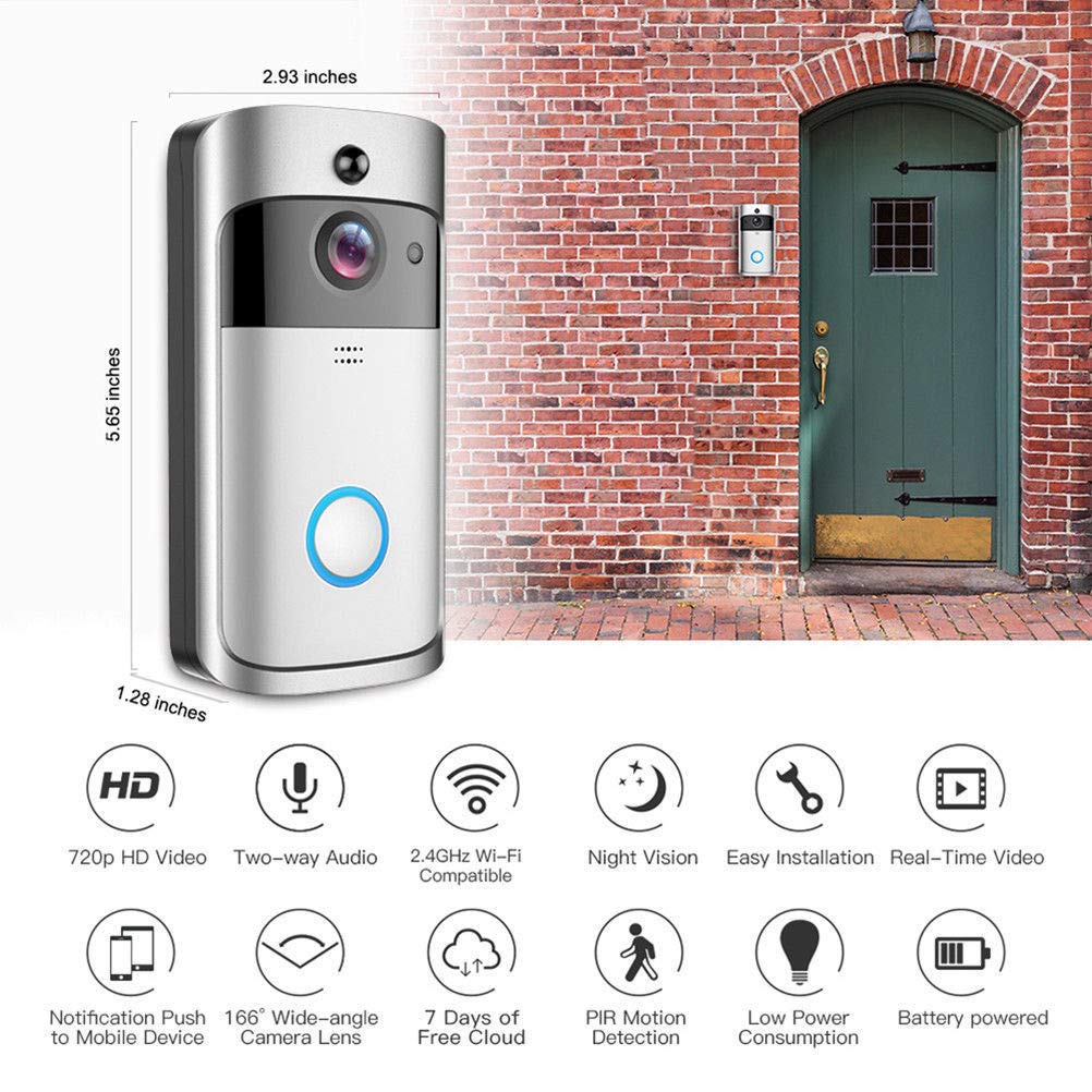 Smart WiFi Video Deurbel Camera Visuele Intercom met Chime nachtzicht IP Deurbel Draadloze Home Security Camera