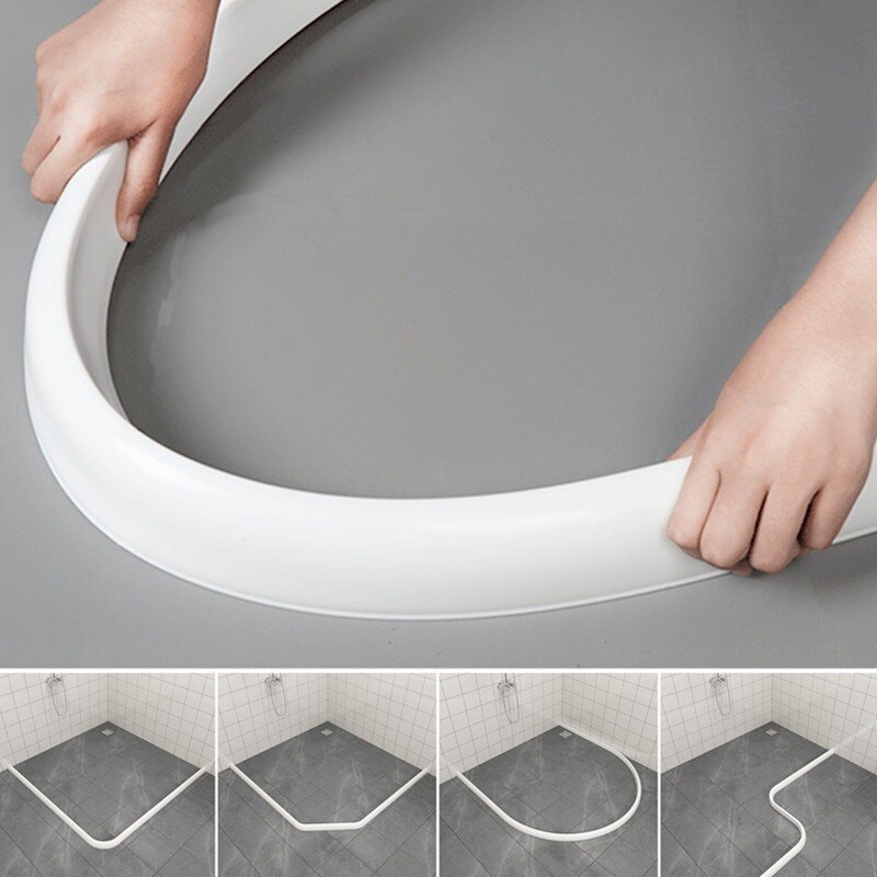 Silicone Bathroom water Stopper Blocker Flood dam Barrier for Kitchen countertop sink shower wall corner Sealant Tape Waterproof