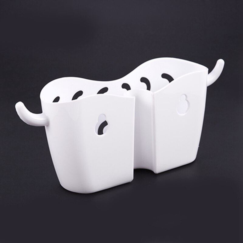 Kitchen Sink Faucet Caddy Bath Hanging Organizer Sink Draining Soap Sponge Holder Storage Baskets White