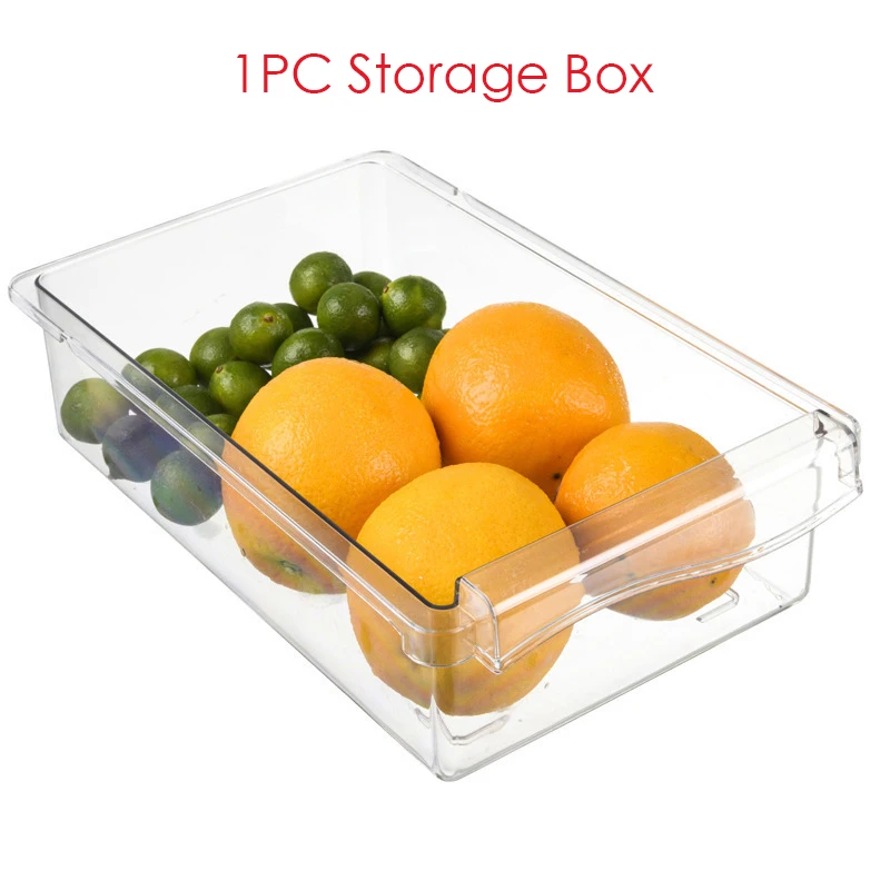 Kitchen Fridge Storage Organizers Drawer Refrigerator Baskets Rack Organizer Eggs Fruit Fridge Storage Shelf Kitchen Accessories: light yellow