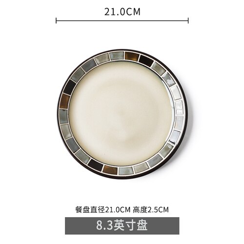 Keramisk western stil bøf retter dessert pizza salat bordservice morgenmad tallerken hjem køkken forsyninger: A2--8.3 inches