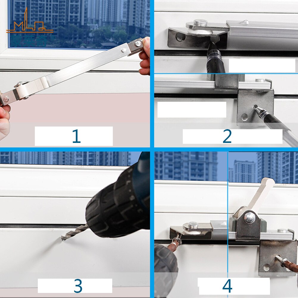 Værktøj sikkerhed rustfrit stål teleskopisk vinduesstøtte vindbøjle hjemme hardware vinkel controller begrænser glidende tilbehør