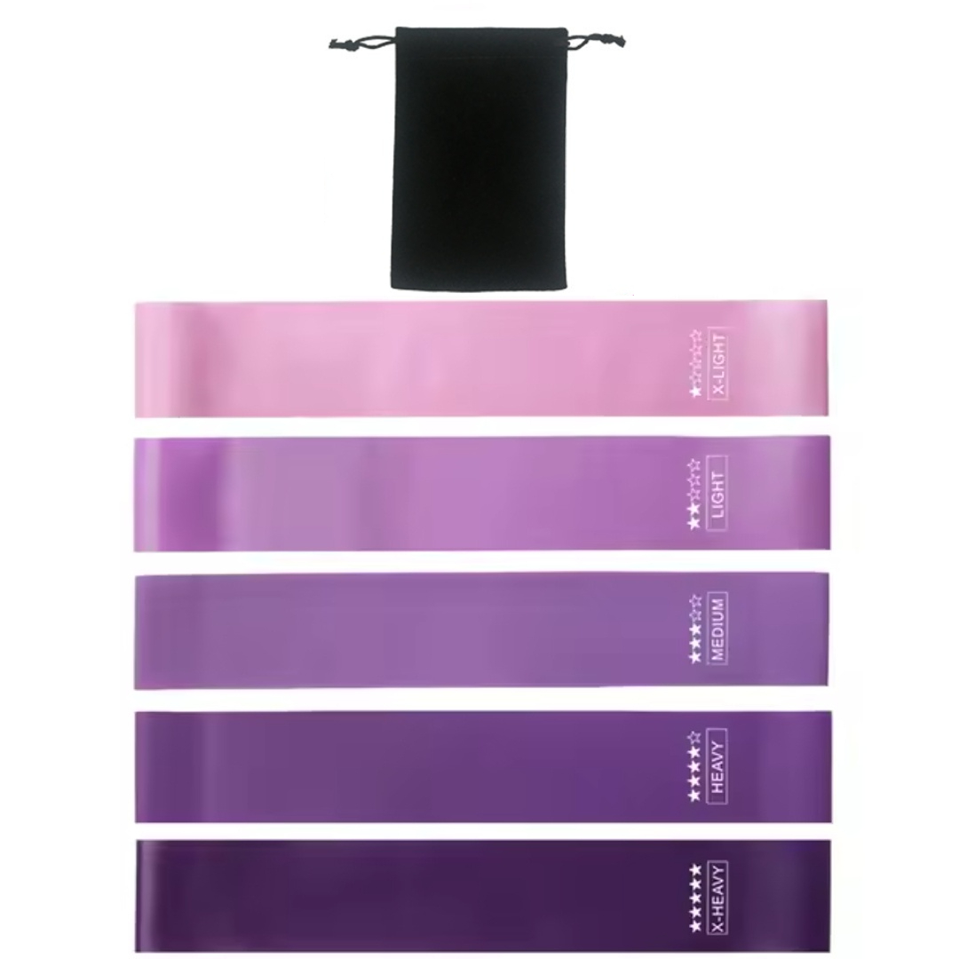 5 Different Levels Resistance Bands Yoga Sport Exercise Elastic Fitness Bands Workout Pilates Home Rubber Bands Gym Accessories: black