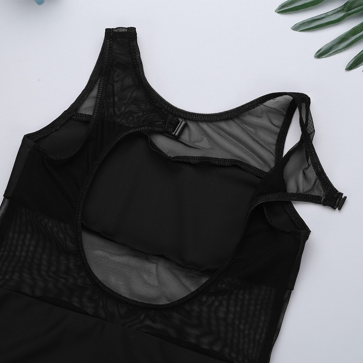 Børn piger krop ballet trikot ballerina fest ærmeløs mesh splejseudskæring ryg pige ballet dans gymnastik trikot jumpsuit