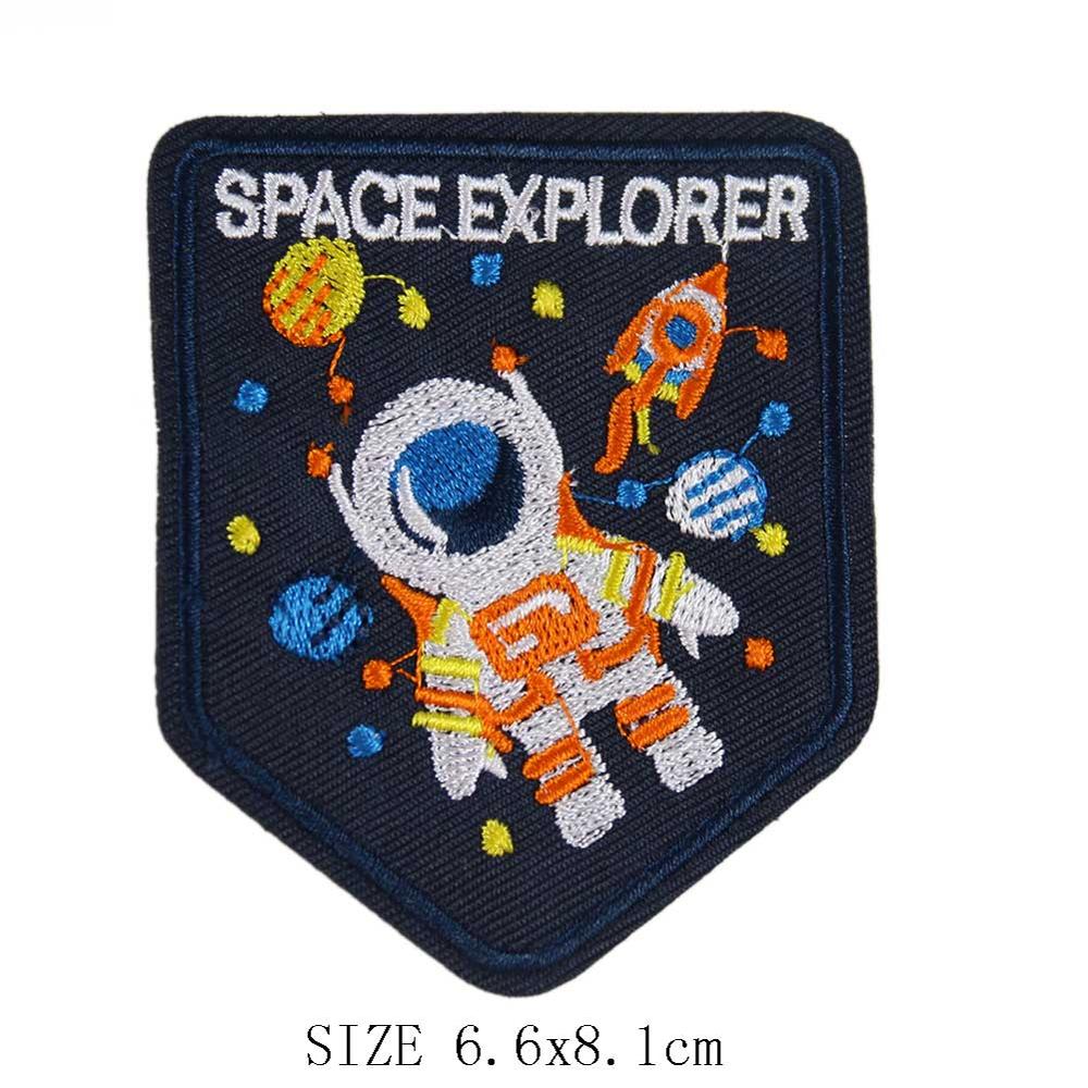 Arrial Planet Explorer Universe DIY Embroidered Patch Funny Astronauts Spaceman Space Badge Sew Iron on Applique Badges: 02