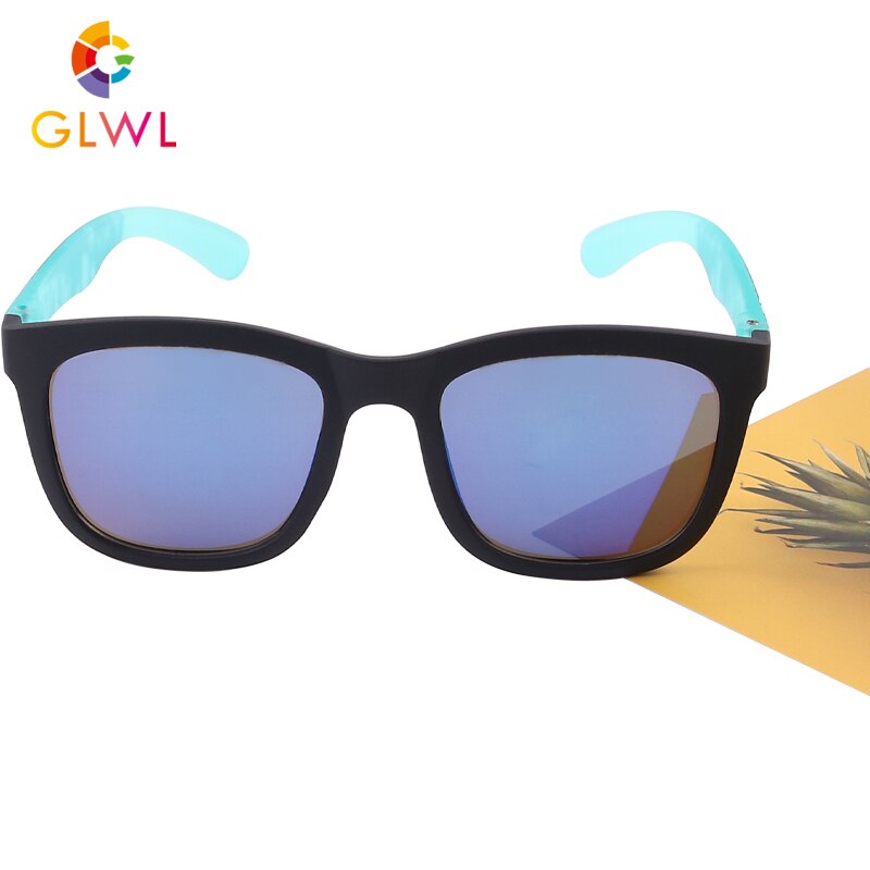 Kids Zonnebril Jongens Stijlvolle Coating Zonnebril Sport Kinderen Lenzenvloeistof Baby Retro Peuters Sunglass Big Schaduw Vierkante Lenzen