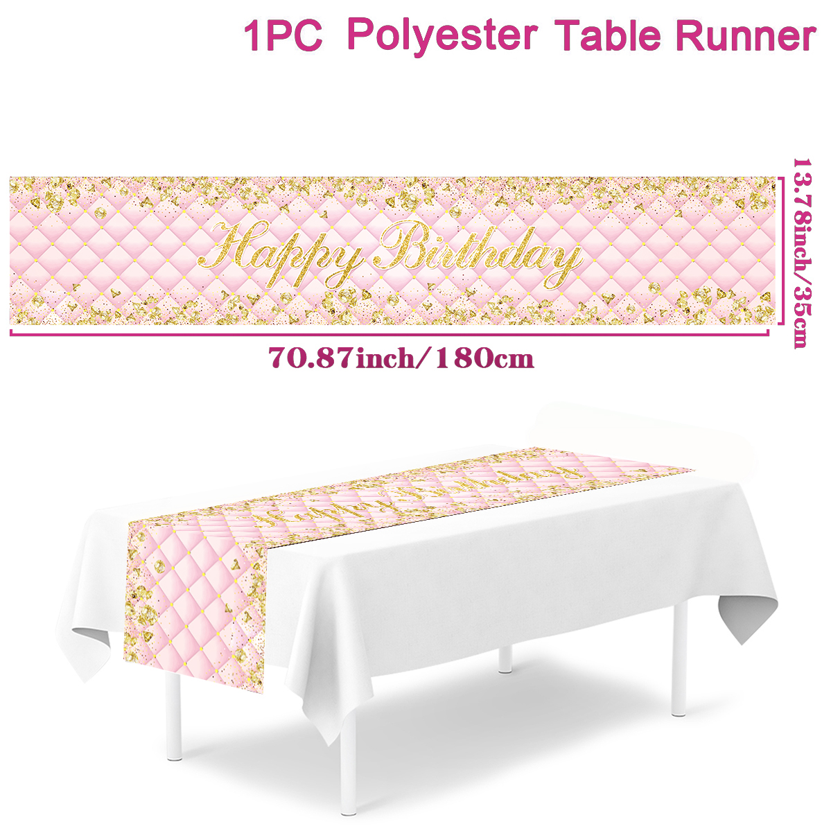 Chemin de Table d'anniversaire en or noir, couverture de Table d'anniversaire, nappe, décoration de fête pour la maison, anniversaire adulte, 18 30 40 50