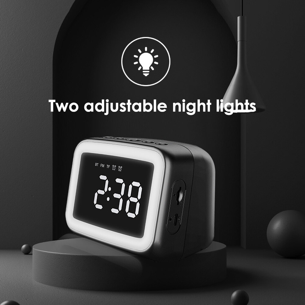 Multifunction Alarm Clock Mirror LED Alarm Clock Multifunction Wireless Music Player Electronic Digital Alarm Clock