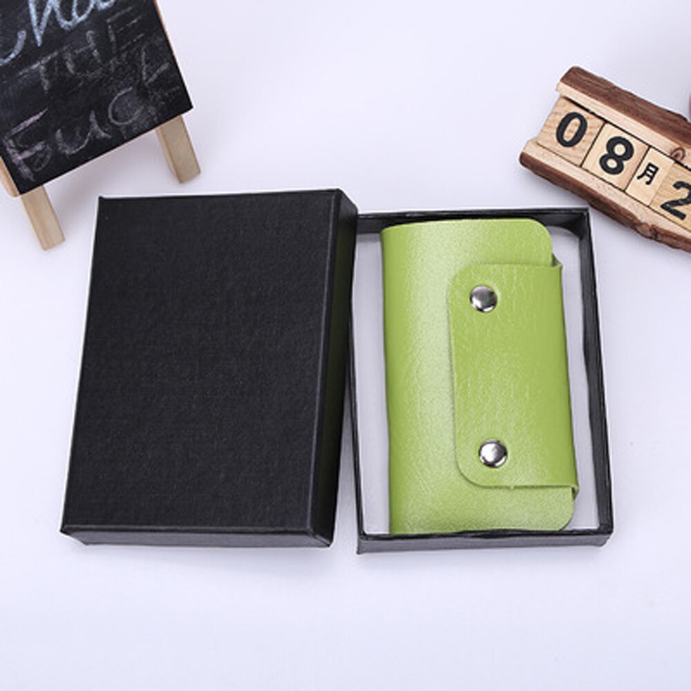 1 PC couleur unie Portable Pu cuir femme de ménage titulaires porte-clés porte-clés sac étui unisexe portefeuille couverture Simple sac de rangement: green