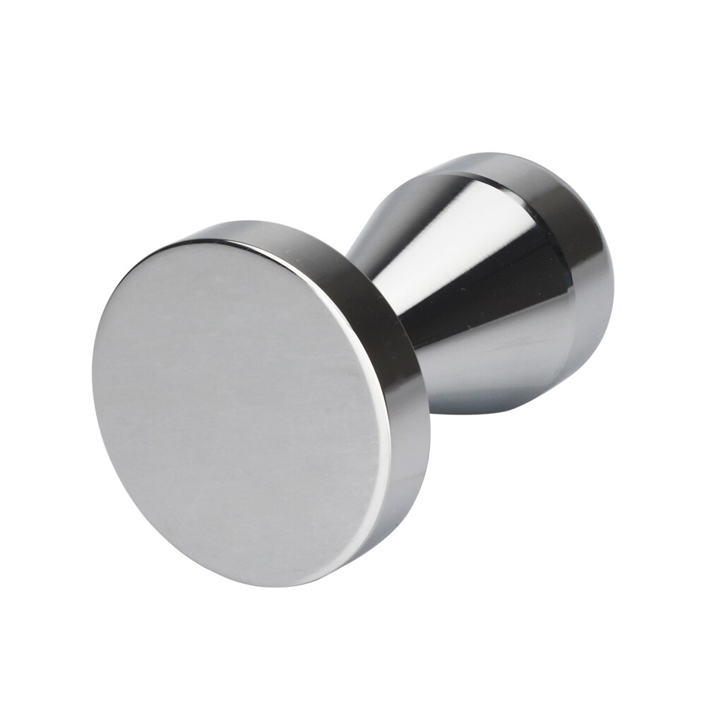 Recapa de hierro sólido de 51mm con Base cromada de café Tamper para máquinas de café expreso prensa de Color plateado