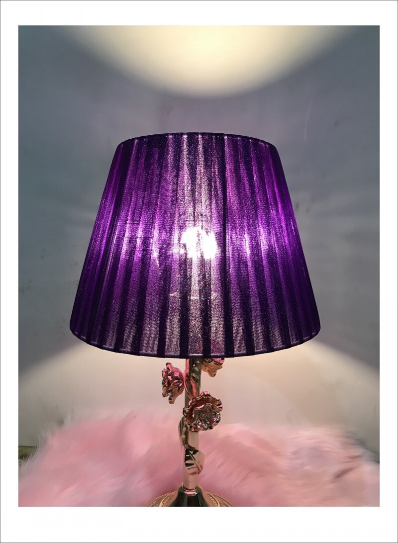 30cm E27 Art déco abajur pour lampes de table couleur pourpre tissu rond abat-jour Style moderne lampe couverture pour la décoration de la maison