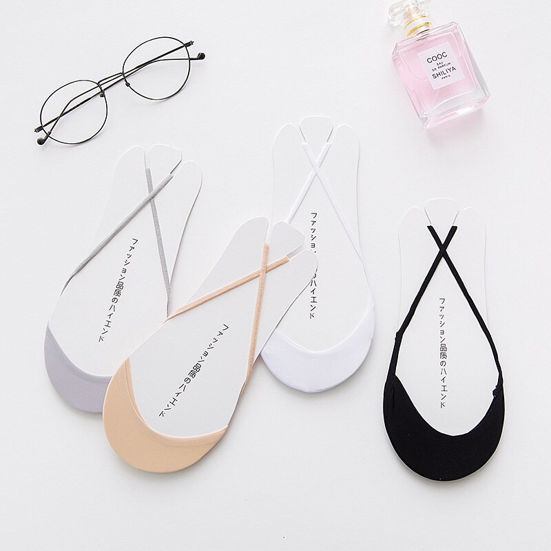 sapato salto baixo feminino rampa invisible toe socks meia