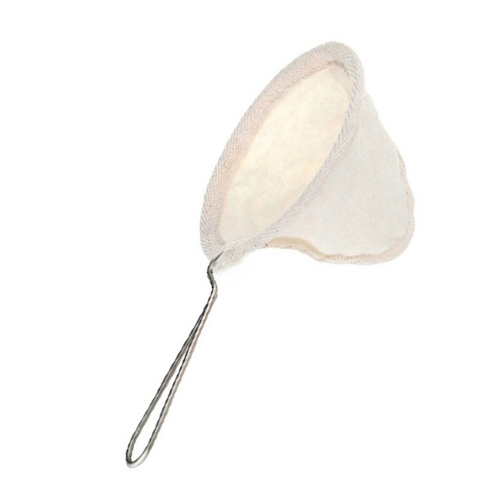 Saco de filtro de café reusável alça de aço inoxidável flanela pano filtro deixando cair pote malha cesta ferramentas