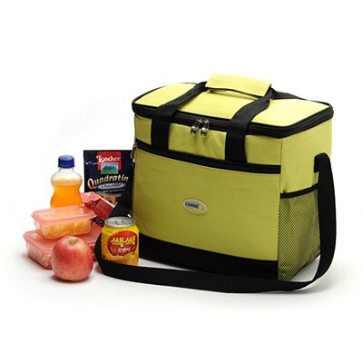 16l Thicken Folding Fresh Keeping Waterproof Nylon Lunch Bag Cooler Bag For Steak Insulation Thermal Bag Insulation Ice Pack: Green