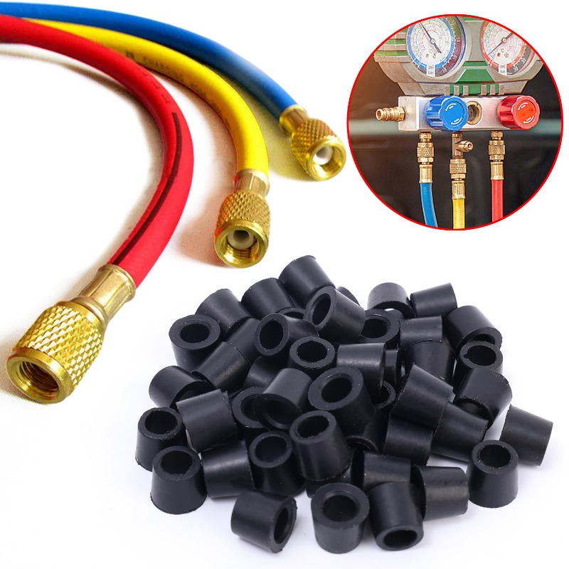 Kit De 100 Joints Toriques Pour Climatisation Auto - Tuyau De Charge 1/4" - Caoutchouc Vert - 9x8mm