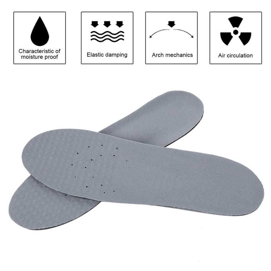 2 Pairs Sports Insoles - Size 42-47 - Sweatproof, Breathable, Shock-Absorbing Cushion for Running, Basketball, Football