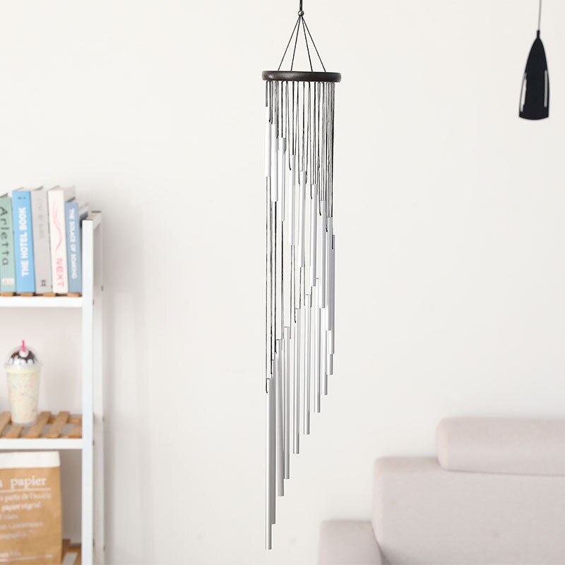 Nordic Decor Windgong Grenen Hout Roterende 18-Buis Wind Chime Ornamenten Home Decoratie Accessoires Smart Muziek