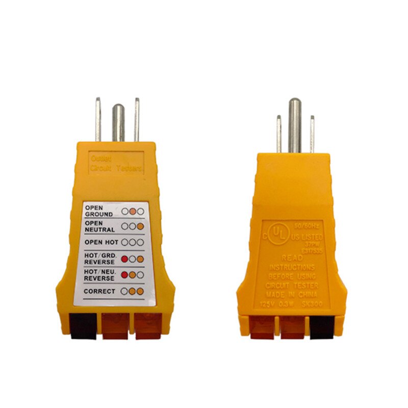 American Standard Plug Three Wire Loop Power Socket Tester Sk300 Electronic Measuring Tool Meter