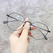 Metal Glasses Frame Adult Anti Blue Light Irregular Round Glasses Unisex Water Transparent Eyewear Frames