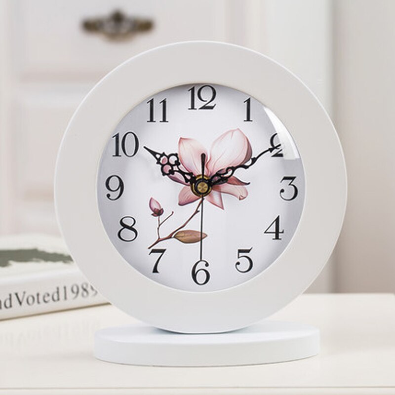 LIVING ROOM EUROPEAN WOOD TABLE CLOCK HOME DECORATION MUTE MODERN LIVING ROOM BEDROOM DESK CLOCK OFFICE DESKTOP CLOCK: F