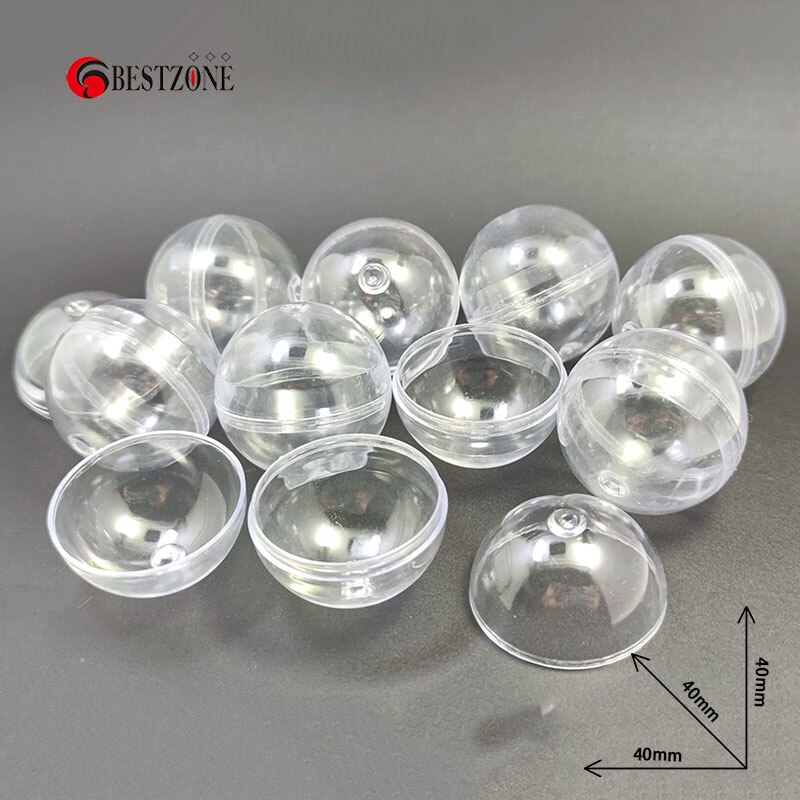 50Pcs/Lot Diameter 40MM Transparent Empty Plastic Ball Vending Capsules 1.6" Toy For Kids Container: Default Title