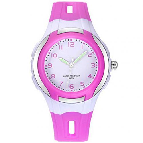 Round Dial Kid Boy Girl Student Waterproof Quartz Jelly Wrist Watch: Purple 