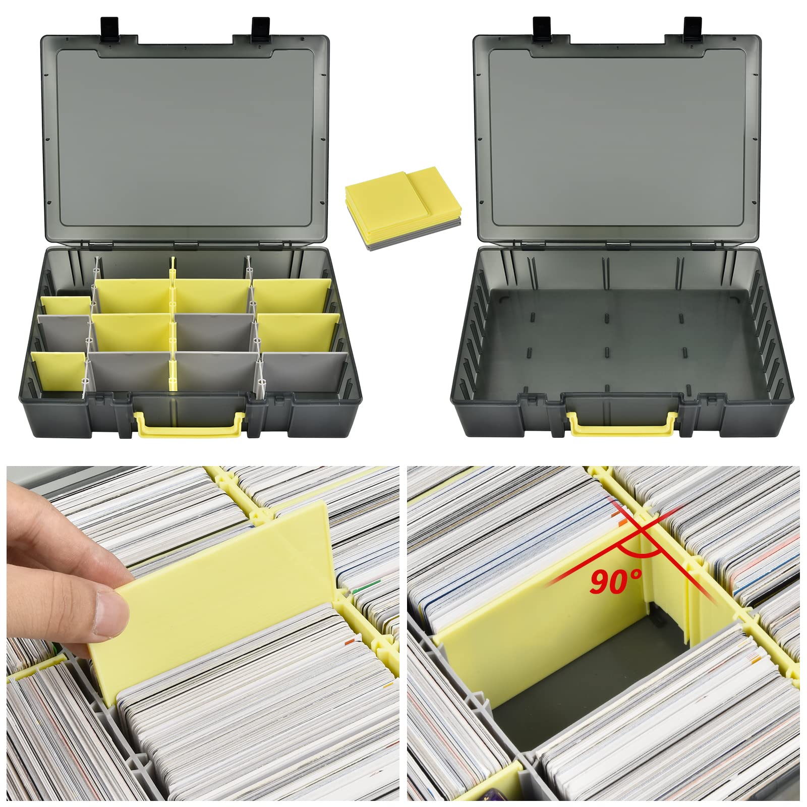 Sammelkarten-Aufbewahrungsbox, 2300+ Spielkartenetui-Halter, Organizer, kompatibel mit PM TCG/für Yugioh/für CAH/für Phase 10