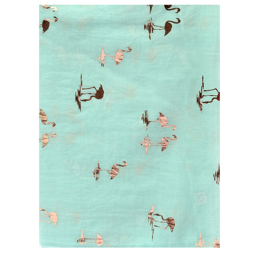 Foxmother Mode Glanzende Roze Mint Bronzing Folie Goud Flamingo Swan Ring Sjaal Snood Foulard Sjaal Vrouwen
