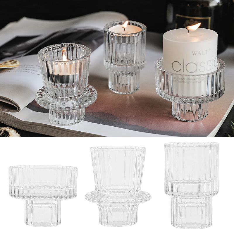 Candelabro de cristal para decoración del hogar, mesa de comedor de boda, centro de mesa, soporte de vela de vidrio, candelabro pequeño