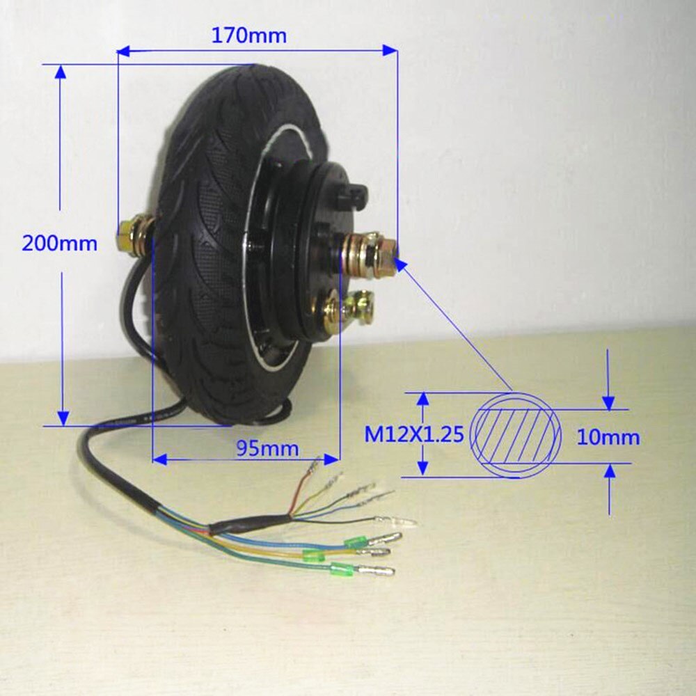 Electric Scooter Hub Wheel Motor 24V 36V 48V 350W DC Brushless Toothless 8inch Wheel Motor E-Scooter Wheel Bicycle Motor Wheel