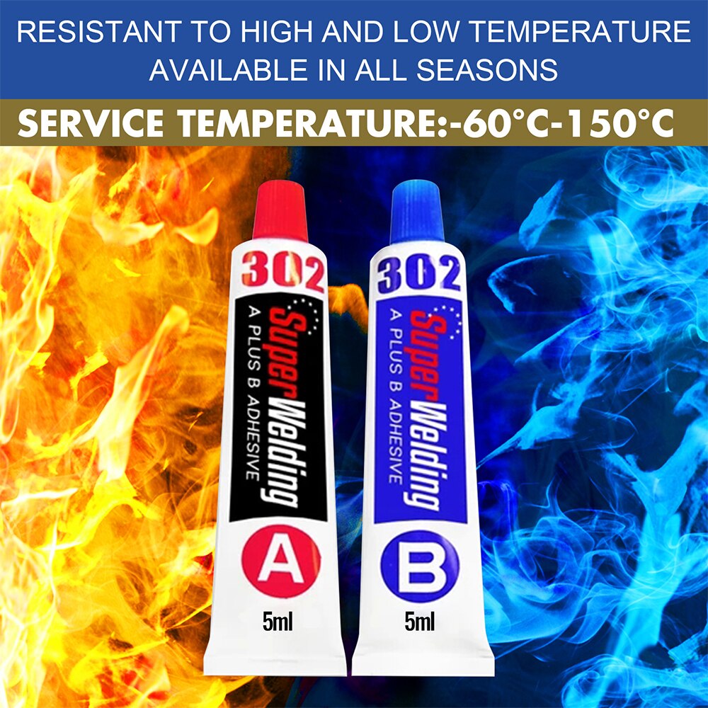 2pc 5/10/40g Industrial Repair Paste Glue Heat Resistance Cold Weld Metal Repair Paste A&amp;B Adhesive Gel