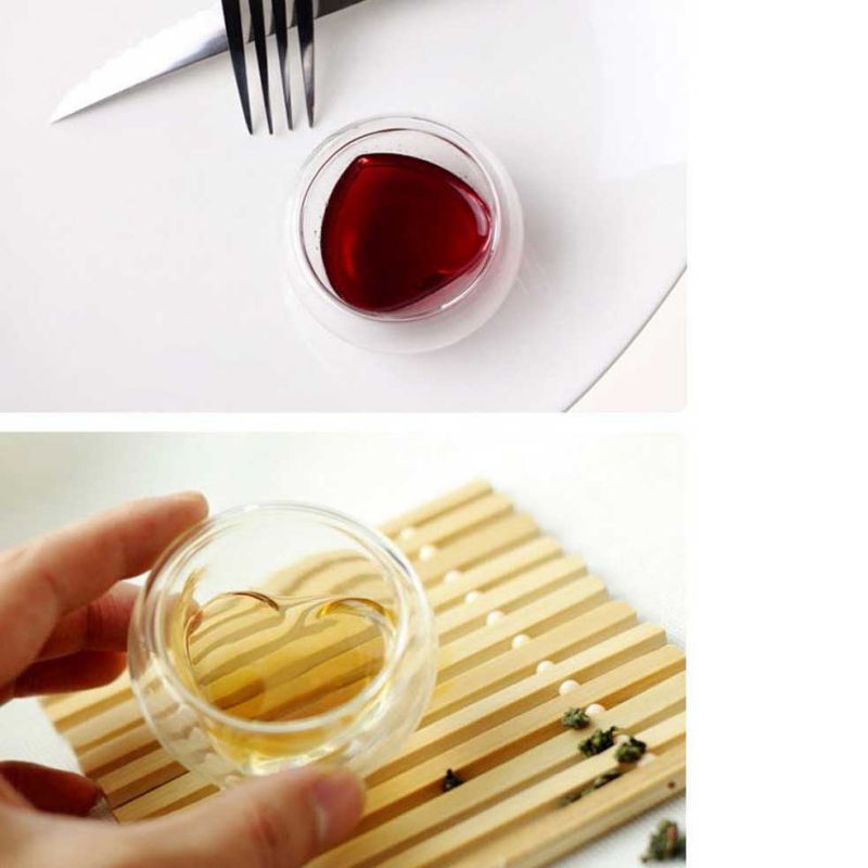 Couple Heart-shaped Heat-resistant Tea Cup Double Glass High Borosilicate Double Glass For Valentine's Day