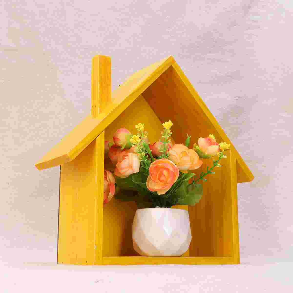 1 Pc Wall Shelf Wooden Storage Rack Storage Organizer Display Box for Office Bedroom