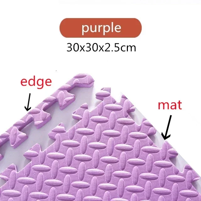 2.5Cm Dikke Baby Puzzel Matten Speelkleed Kids Grijpende Tegels Speelgoed Tapijt Zachte Klimmen Pad Eva Woonkamer Tatami spelen Matten: Paars