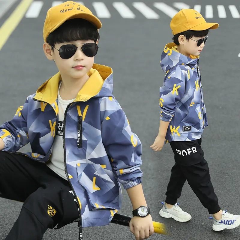 4 5 6 7 8 9 10 11 12 13 Jr Graffiti Kleur Kids Jongen Jassen Voor Lente Herfst Jongens jas Kinderen Windjack Casual Kleding